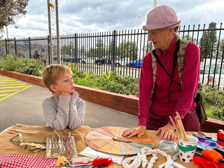 Activities at Bondi Farmers market stall